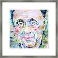 Eugene Ionesco - Watercolor Portrait Framed Print