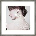 Evelyn Tripp Wearing A Necklace And Earring Framed Print