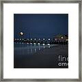 Evening Moon Over Jennettes Pier Nags Head Framed Print