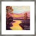 Evening Sun Sets Over A Lake Somewhere Off The Gulf Of Mexico Framed Print