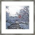Exeter River With Snow And Ice Framed Print