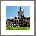 Facade Of State Capitol Building Framed Print