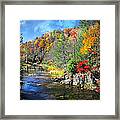 Fall Along The Linville River Framed Print