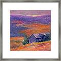 Fall Barn Pastel Landscape Framed Print