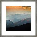 Fall Foliage Ridgelines Great Smoky Mountains Painted Framed Print