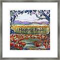 Happy Fall Greeting Card Framed Print