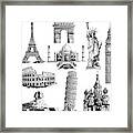 Famous Landmarks Framed Print