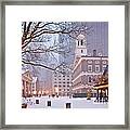 Faneuil Hall In Snow Framed Print
