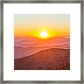 Fantastic Sunset In The Great Smoky Mountains Framed Print