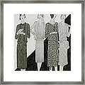 Fashion Illustration Of Four Women Framed Print