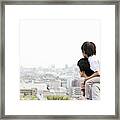 Father And Son On A Hill Framed Print