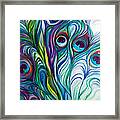 Feathers Peacock Abstract Framed Print