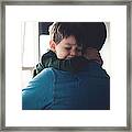 Feeling Happy In Dad's Arms Framed Print