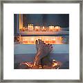 Feet In Bath Framed Print
