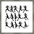 Female Runners In Silhouette Framed Print