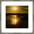 Fine Art Digital Painting Sunset Weeki Wachee Florida Framed Print