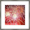 Fireworks In Red White And Blue Framed Print