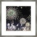 Fireworks Over The Hudson River Framed Print