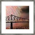 Fireworks Over The Jacques Cartier Framed Print