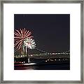 Fireworks Over Verrazano Bridge Framed Print