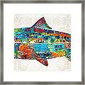 Fish Art Print - Colorful Salmon - By Sharon Cummings Framed Print