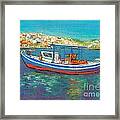 Fishing Boat - Koroni Harbour Framed Print