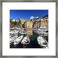 Fishing Boats In Camogli Framed Print