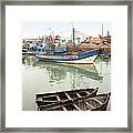 Fishing Boats In Harbor Framed Print