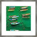 Fishing Boats In Vernazza Framed Print