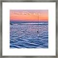 Fishing The Sunset Surf - Square Version Framed Print