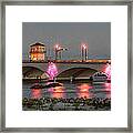 Flagler Bridge In Pink Framed Print