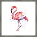 Flamingo Watercolor Framed Print