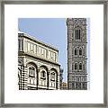 Florence Bell Tower And Duomo Piazza Framed Print