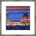 Florence Catherdral Duomo And City From Framed Print