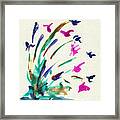 Flowers By The Pond Framed Print
