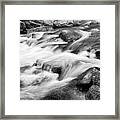 Flowing St Vrain Creek Black And White Framed Print