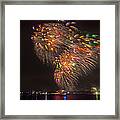 Flying Feathers Of Boston Fireworks Framed Print