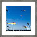 Flying Kites At St Augustine Beach Pier Framed Print