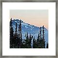 Mt. Rainier's Foggy Sunset Framed Print