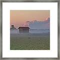 Fog Rolling Over The Bogs At Sunset Framed Print