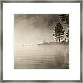 Foggy Morning On The Water Framed Print
