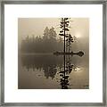 Foggy Morning Sunrise At The Lake Framed Print