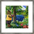 Forest Friends At The Lake Framed Print