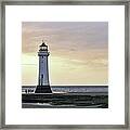 Fort Perch Lighthouse And Ship Framed Print
