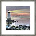 Fort Pickering Lighthouse At Sunrise Framed Print