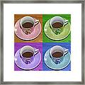 Four Eloquent Coffee Cups Framed Print
