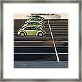 Four Green Beetles Framed Print