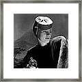 Frances Farmer Wearing An Agnes Hat Framed Print