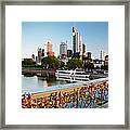 Frankfurt Skyline And River Main At Framed Print