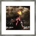 Freedom Or Fire. A Statute Of Liberty Framed Print